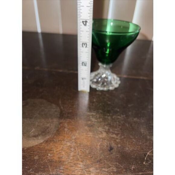 Anchor Hocking Burple **SET OF 2**  Champagne Sherbets Cups Green EXCELLENT - Picture 6 of 7